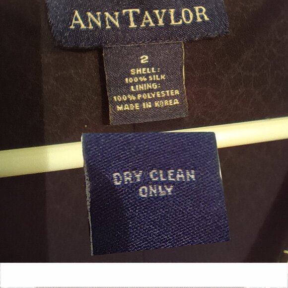 Ann Taylor Silk V Neck Black and White Dress Size 2 - Picture 5 of 5